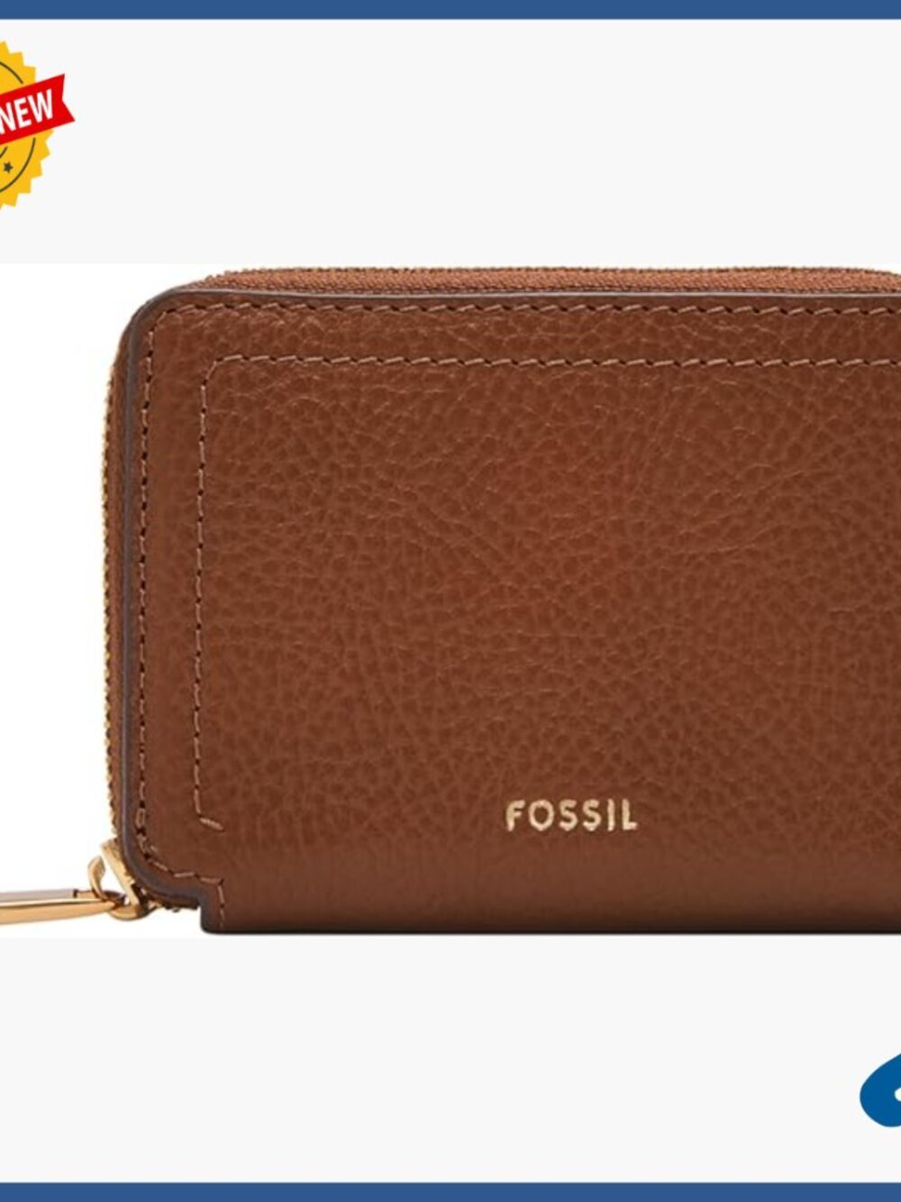 Genuine Leather RFID Blocking Zip Around Card Case Wallet Slim Profile